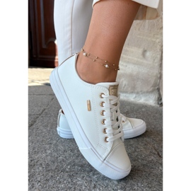 Zapatillas de deporte femeninas con big star de cuero eco rr274748 blanco 13