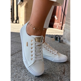 Zapatillas de deporte femeninas con big star de cuero eco rr274748 blanco 14