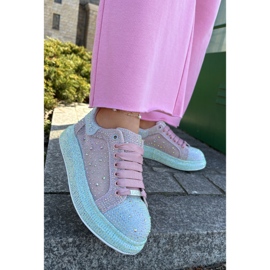 Zapatillas de deporte decoradas en la plataforma GOE RR2N4009 Multikolor rosado 3