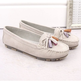 Filippo W PAW506A Mocasines de piel serraje beige con flecos 6