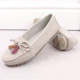 Filippo W PAW506A Mocasines de piel serraje beige con flecos 7