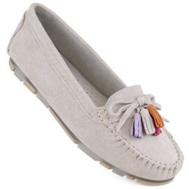 Filippo W PAW506A Mocasines de piel serraje beige con flecos 9