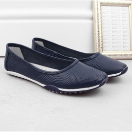 Filippo W PAW322B Bailarinas caladas de piel, azul marino 8