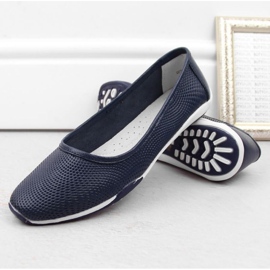 Filippo W PAW322B Bailarinas caladas de piel, azul marino 9