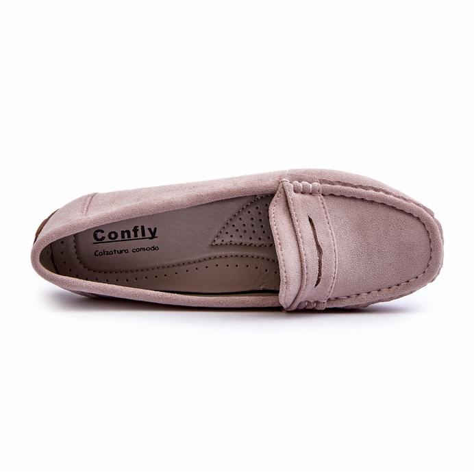 Confly Mocasines lilas grises de gamuza para mujeres 2