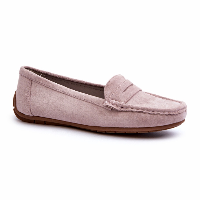 Confly Mocasines lilas grises de gamuza para mujeres 3