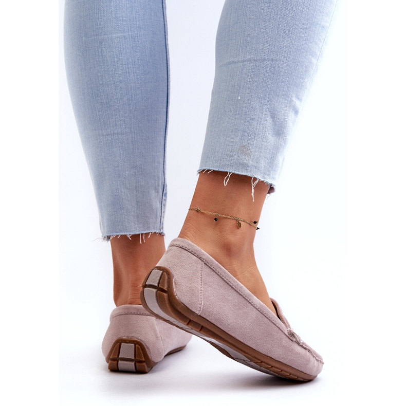 Confly Mocasines lilas grises de gamuza para mujeres 4