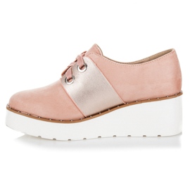 Seastar Zapatos brogue atados en la plataforma rosado 1