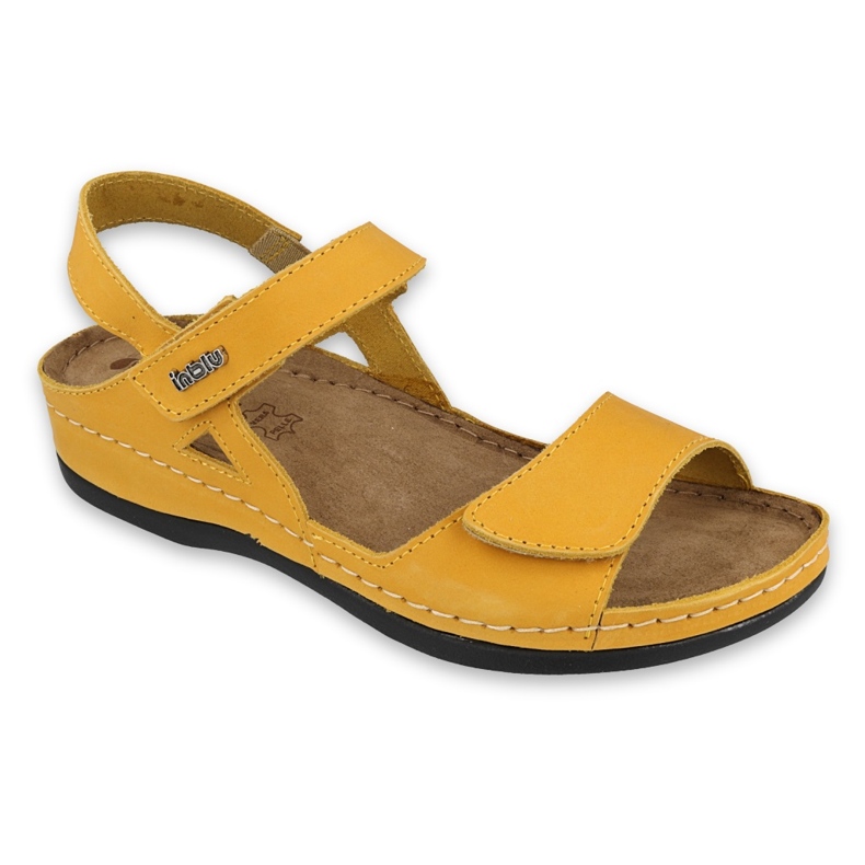 Inblu Sandalias de cuero para mujeres 158D161 Amarillo 1