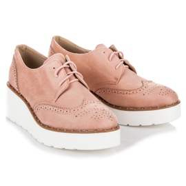 Seastar Tacones de cuña de ante rosado 3