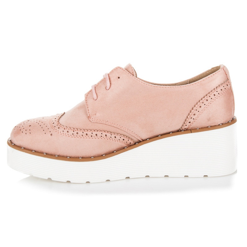 Seastar Tacones de cuña de ante rosa 1