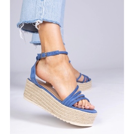 Sandalias de alpargatas azules en la plataforma 2