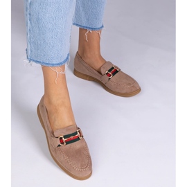 Mocasines marrones de Ekozamsz con una decoración dorada marrón 1