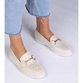 Mocasines beige de ekozamsz con circones 1 Mocasines beige de ekozamsz con circones 1