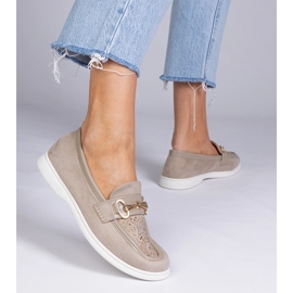 Mocasines cremosos de Ekozamsz con circones 2