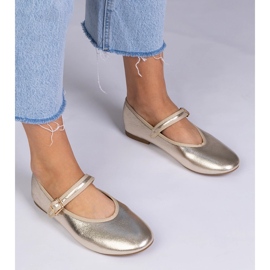Ballerinas de oro doradas con hebilla dorado 1