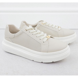Zapatos deportivos femeninos en la plataforma beige filippo 6731 2