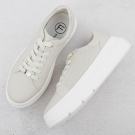 Zapatos deportivos femeninos en la plataforma beige filippo 6731 3