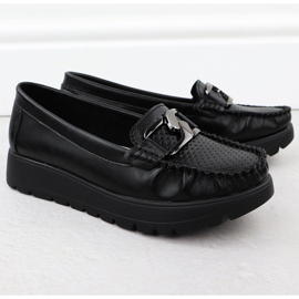 Mocasines de cuero en un grueso y negro Filippo 6827 2