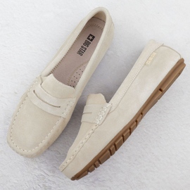 Mocasines de cuero para mujeres Big Star RR274947 beige 3
