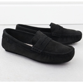Mocasines de cuero para mujeres Black Big Star RR274948 negro 2