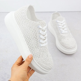 Zapatos para mujeres en la plataforma White Vinceza 17371 blanco 1