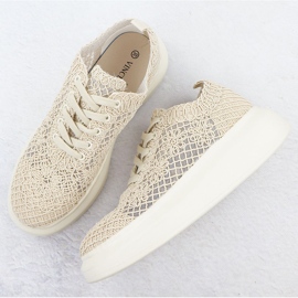 Zapatos para mujeres en la plataforma Beige Vinceza 17371 3