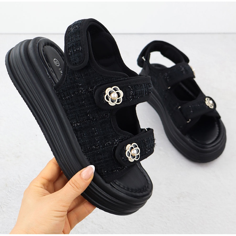 Sandalias de mujeres en la plataforma Czarne Potocki Py16337 negro 1 Sandalias de mujeres en la plataforma Czarne Potocki Py16337 negro 1