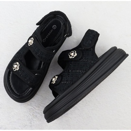 Sandalias de mujeres en la plataforma Czarne Potocki Py16337 negro 3