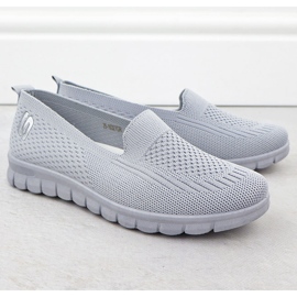 Zapatos deportivos femeninos deslizados gris Potocki 16327 2