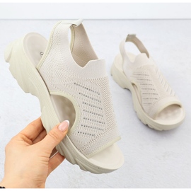 Sandalias de mujeres construidas -En beige Potocki TO90302 1