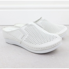 Zapatillas de cuero para mujeres construidas abiertas blancas t.sokolski l25-164 blanco 2