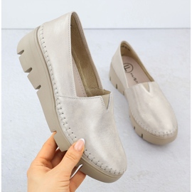 Zapatos de cuero para mujeres en la cuña dorada Filippo 6161 dorado 1