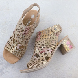 Sandalias femeninas construidas Openwork Rieker 64780-90 multicolor 3