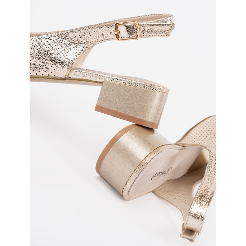 Goodin Sandalias de baja tacón dorado 1 Goodin Sandalias de baja tacón dorado 1