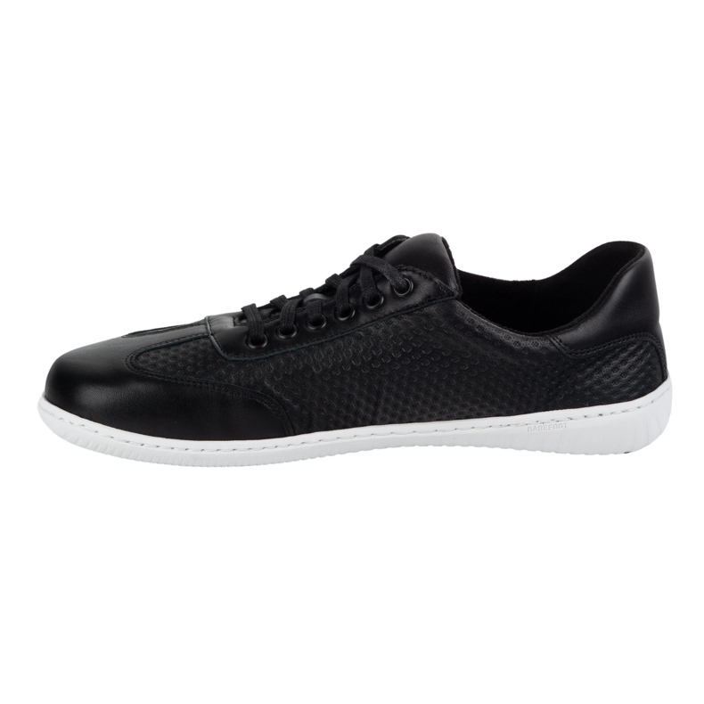Olivier Zapatos de cuero minimalista de hombres descalzos 0742WK negro presionado 1