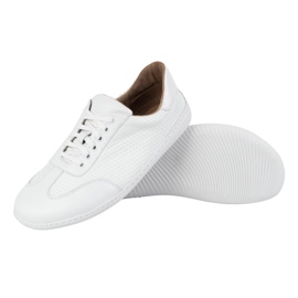 Olivier Zapatos para hombres de cuero descalzo modelo minimalista 0742WK Pressed White blanco 2