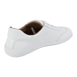 Olivier Zapatos para hombres de cuero descalzo modelo minimalista 0742WK Pressed White blanco 4