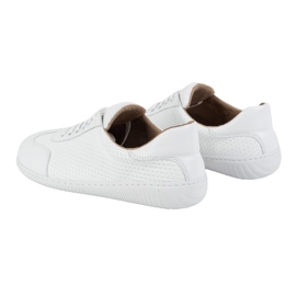Olivier Zapatos para hombres de cuero descalzo modelo minimalista 0742WK Pressed White blanco 3
