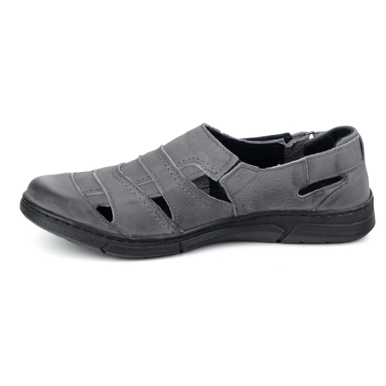 Olivier Zapatos de cuero para hombres 54 kz gris claro aireado para el verano 1
