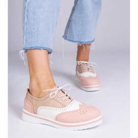 Zapatos rosa clásico de oxford 1