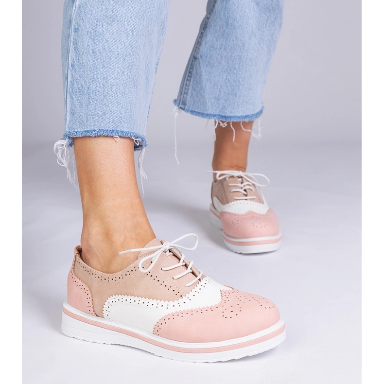 Zapatos rosa clásico de oxford 1