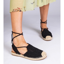 Sandalias de alpargrilles con cañón negro plano 1