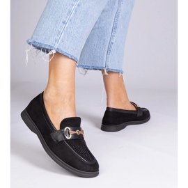 Mocasines negros de Ekozamsz con circones 1