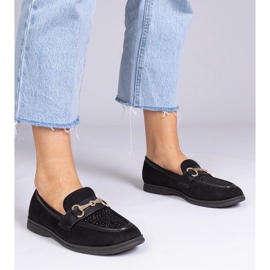 Mocasines negros de Ekozamsz con circones 2