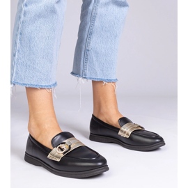 Mocasines negros ecológicos con circones 1