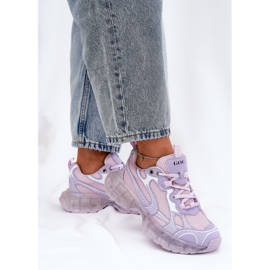 Zapatillas de deporte de cuero para mujeres Goe RR2N4081 Purple violeta 2