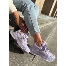Zapatillas de deporte de cuero para mujeres Goe RR2N4081 Purple violeta 6