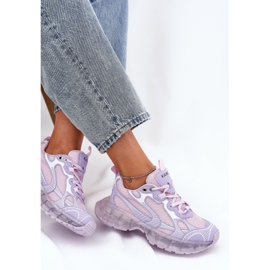Zapatillas de deporte de cuero para mujeres Goe RR2N4081 Purple violeta 10