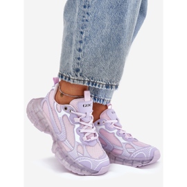 Zapatillas de deporte de cuero para mujeres Goe RR2N4081 Purple violeta 13